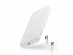 Магнітний павербанк Baseus Magnetic 5000 mAh 20 W з бездротовою зарядкою MagSafe та індикатором заряду білий - мініатюра 4