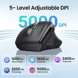 Маніпулятор миша бездротова UGREEN M751 Multi-mode Wireless Mouse Black (UGR-45792) - мініатюра 7