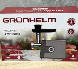 Електрична м'ясорубка Grunhelm AMG181BA насадка для ковбас 1800 Вт - мініатюра 2