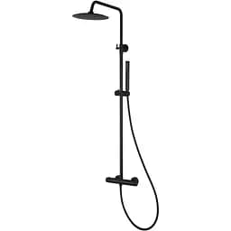 Душова система Corsan Lugo black mat з термостатом CMN023, Чорний матовий