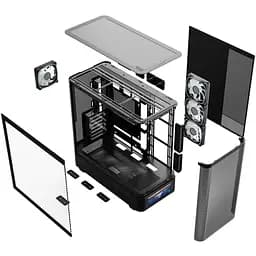 Корпус Modecom VOLCANO AQ500 ARGB MIDI FRONT LCD 6,2”, 4x120 мм fans BLACK без БЖ ATX (MC-A-AQ500-4FA-B) - мініатюра 4