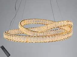 Підвісна кришталева LED-люстра Diasha D8880/600G, золота, Ø 65 см, 92 W, з пультом - мініатюра 2