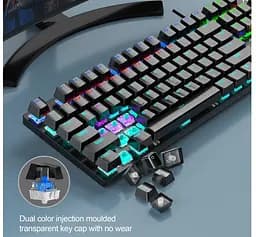 Клавіатура ігрова механічна Aula Mechanical S-2022 Black keycaps KRGD Blue switch - мініатюра 6