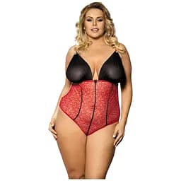 Сексуальное боди Anais Fosco 5XL/6XL черный-красный