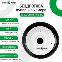 Бездротова купольна камера GV-090-GM-DIG20-10 360 - мініатюра 9