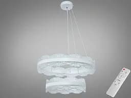 Люстра LED подвесная белая 140Вт 2 кольца пульт
