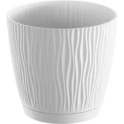Горшок для цветов Prosperplast Sandy круглый с подставкой, 170 мм, белый (26774-449)