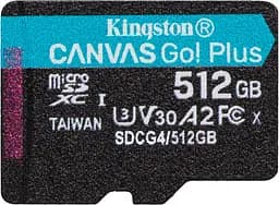 Kingston Карта пам'яті Kingston microSD 512GB C10 UHS-I U3 A2 V30 R200/W160MB/s