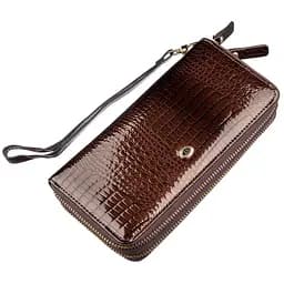 Жіночий лаковий клатч ST Leather 18908 коричневий
