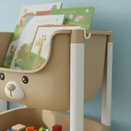 Багатофункціональний стелаж-органайзер Poppet Ведмежата Брауні 3 секції на колесах (PP-008B-3) - мініатюра 3