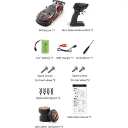 Машинка на радіокеруванні JJRC Q116 Dodge Drifting Car Black [119061] - мініатюра 6