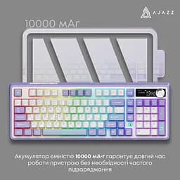 Клавіатура бездротова Ajazz AK980 V2 Maillard Switch White (AK980-V2-M-PWB) - мініатюра 6