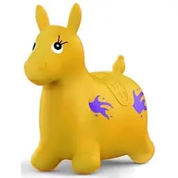 Детский резиновый прыгун Metr+ Ослик MS 4163 Игрушка-прыгун для детей от 12 месяцев Желтый