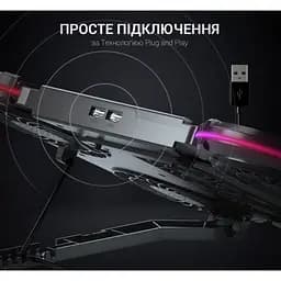 Охолоджувальна підставка для ноутбука до 18 дюймів GamePro GPCP-770 6xfans - мініатюра 6