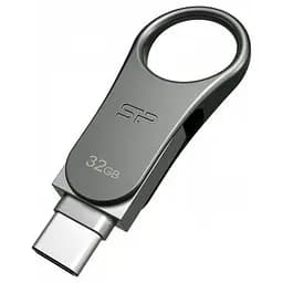 USB флеш накопичувач Silicon Power 32GB Mobile C80 Silver USB 3.2 (SP032GBUC3C80V1S) - мініатюра 2