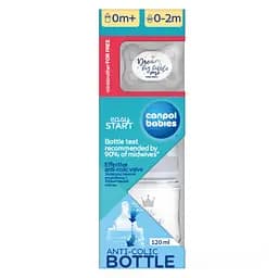 Уцінка. Набір для новонароджених Canpol babies Пляшечка, 120 мл + Пустушка Mini Boy (0312mix)