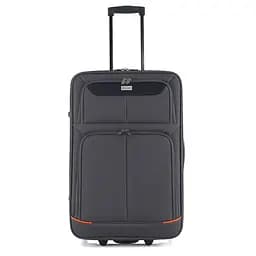 Валіза середня Semi Line 24 дюйми (M) дюйми (M) Polyester Grey/Orange Lines (T5754-2) - мініатюра 2