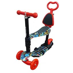 Детский самокат 4-х колесный 5 в 1 Bambi SC20482(Red) колеса со светом