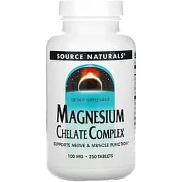 Магний хелат Source Naturals 100 мг 250 таблеток