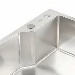 Кухонна мийка Platinum Handmade з нержавіючої сталі 3 мм прямокутна 65x43x22 см (000032518) - мініатюра 3