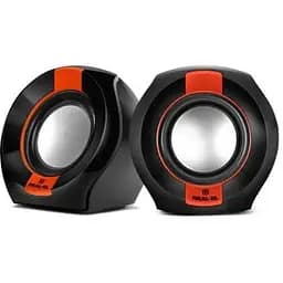 Колонки 2.0 REAL-EL S-50 черный/Red, 2 x 3 Вт, пластиковый корпус, питание от USB