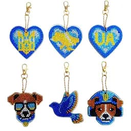 Набір брелків алмазна викладка Патріотичні ColorArt BR40, 6 штук