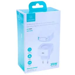 МЗП Usams US-CC209 GaN With Lightning Magnetic Retractable Cable Module XMF Ser. 35W (2USB-C) White - мініатюра 6