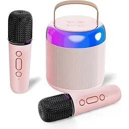 QKTYB караоке-машина для дітей, міні-караоке Bluetooth для дорослих, портативна колонка для караоке-машини з 2 бездротовими