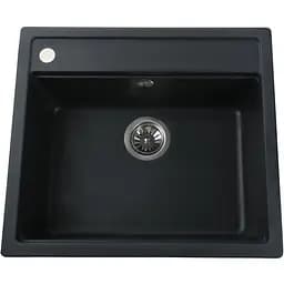 Гранітна мийка Globus Lux Volta чорний 570х510мм-А0002