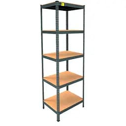 Металевий стелаж Emby Light Series (розмір 2100х600x450мм) 5 полиць ДСП до 100кг Чорний