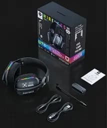 Бездротові ігрові навушники Onikuma GT808 геймерська Bluetooth гарнітура з мікрофоном та RGB Black (19118) - мініатюра 12