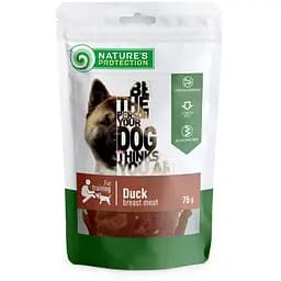 Лакомство для собак, снеки из утки, Nature's Protection snack for dogs duck breast meat, 75г