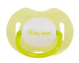 Пустушка силіконова Baby Team, ортодонтична, з ковпачком, нічна, 12+ міс., салатовий (3008)