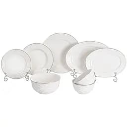 Столовый набор Lefard Волна с золотом, 6 персон, 23 предмета, белый (359-478)