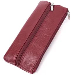 Шкіряна ключниця на блискавці ST Leather 22558 бордова