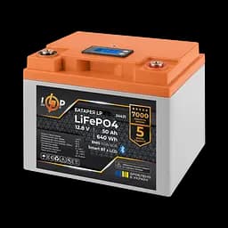 Акумулятор LP LiFePO4 12,8V - 50 Ah (640Wh) (BMS 40A/40А) пластик LCD Smart BT - мініатюра 2