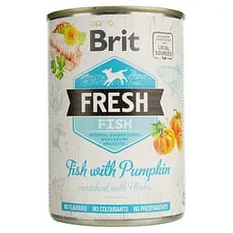 Влажный корм для взрослых собак всех пород Brit Fresh Fish & Pumpkin с рыбой и тыквой 400 г