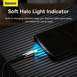 Кабель Baseus Glimmer Series Fast Charging USB-A to USB-C 100W 2m Black (CADH000501) - мініатюра 9
