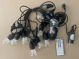 Вулична гірлянда з ретро лампами LED RGB Edison 10 шт, 220V, 10 метрів з перехідником - мініатюра 7