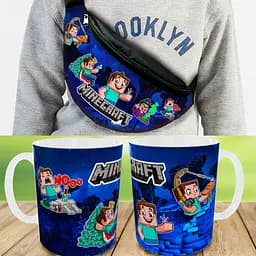 Набор: Сумка-бананка+ Кружка майнкрафт "Minecraft" детская с принтом (00126)
