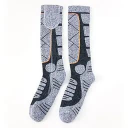 Высокие носки с подогревом и блоком питания на 2200mAh (Серые с ромбиками)