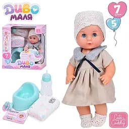 Пупс YL2430L-X-DM-UA 30см, п'є, писає, горщик, пляшечка, соска, підгузник, в коробці (6903317676125)