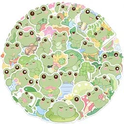 Стікерпак Жаби Набір наклейок GeekLand Frogs 50 штук