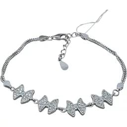 Срібний браслет TOP Silver Метелики з фіанітами. 550078Б