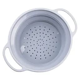 Друшляк силіконовий складаний об'ємом 2.6 літри, сірий TS Kitchen HP34544G - мініатюра 3