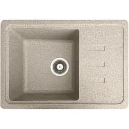 Гранітна кухонна мийка Romzha Trei 62 Gri (802) з крилом