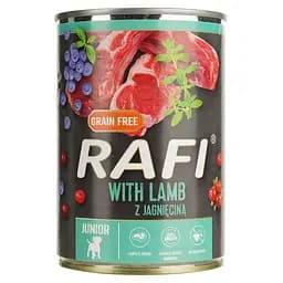 Влажный корм для щенков Dolina Noteci Rafi junior pate с ягненком, голубикой и клюквой 400 г (DN223-305095)