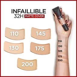 Тональний крем L'Oreal Paris Infaillible 32H Matte Cover SPF 25 відтінок 145 (Rose Beige) 30 мл - мініатюра 3