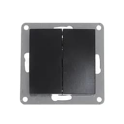 Выключатель Brille двухклавишный черный NB-2V2 bk