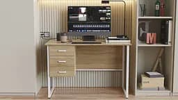 Комп'ютерний стіл Ferrum-decor Гаррі 75x120x70 білий ДСП Дуб Сонома 16мм (FRD-101002) - мініатюра 2